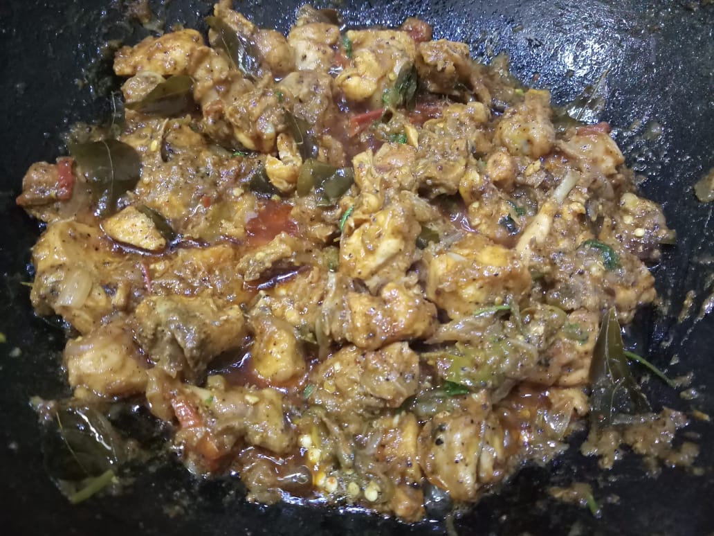 Simple South Indian Dry Chicken Tribal Style